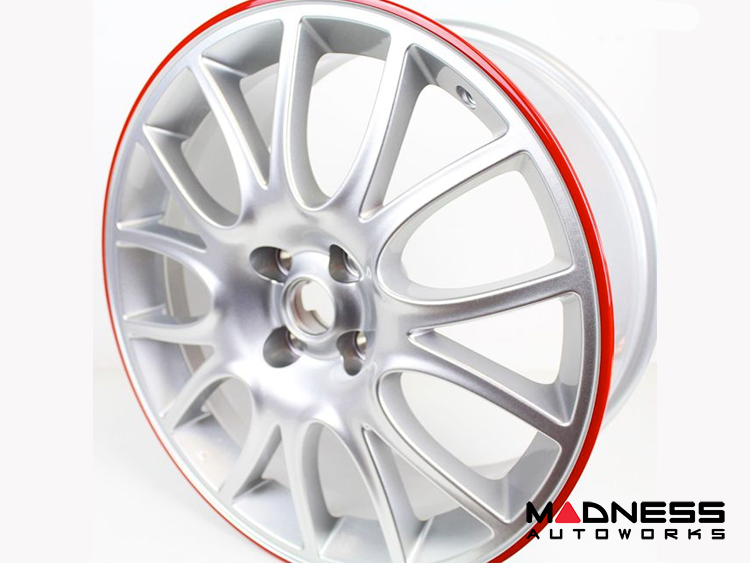 FIAT 500 ABARTH 50th Anniversary Titanium Wheels w/ Red Edge 17"
